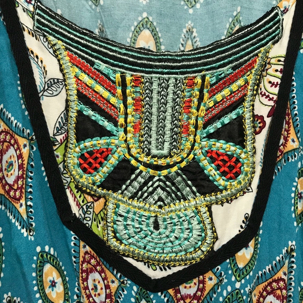 Unity World Wear Boho Dress with Embroidery Large
